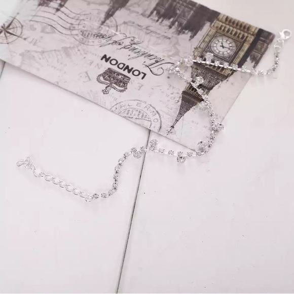 1PC Silver Crystal Anklet Foot Chain Bracelet - Picture 3 of 6
